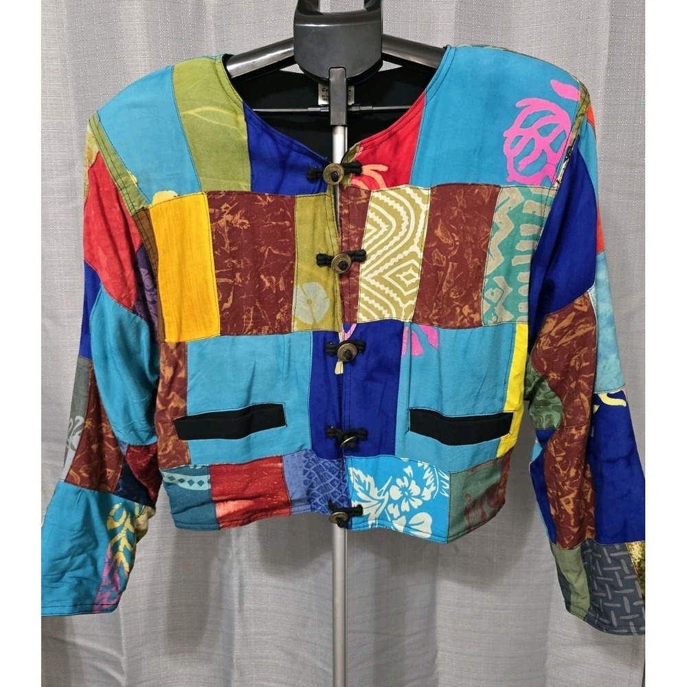 Kosi Bali Women's Patchwork Jacket Vintage 90s Bohemian